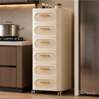 Gaveteiro Multiuso com Rodinhas OrganizaMax™ + BRINDE: Cesto De Roupa em Bambu - COMPRE 1 LEVE 2